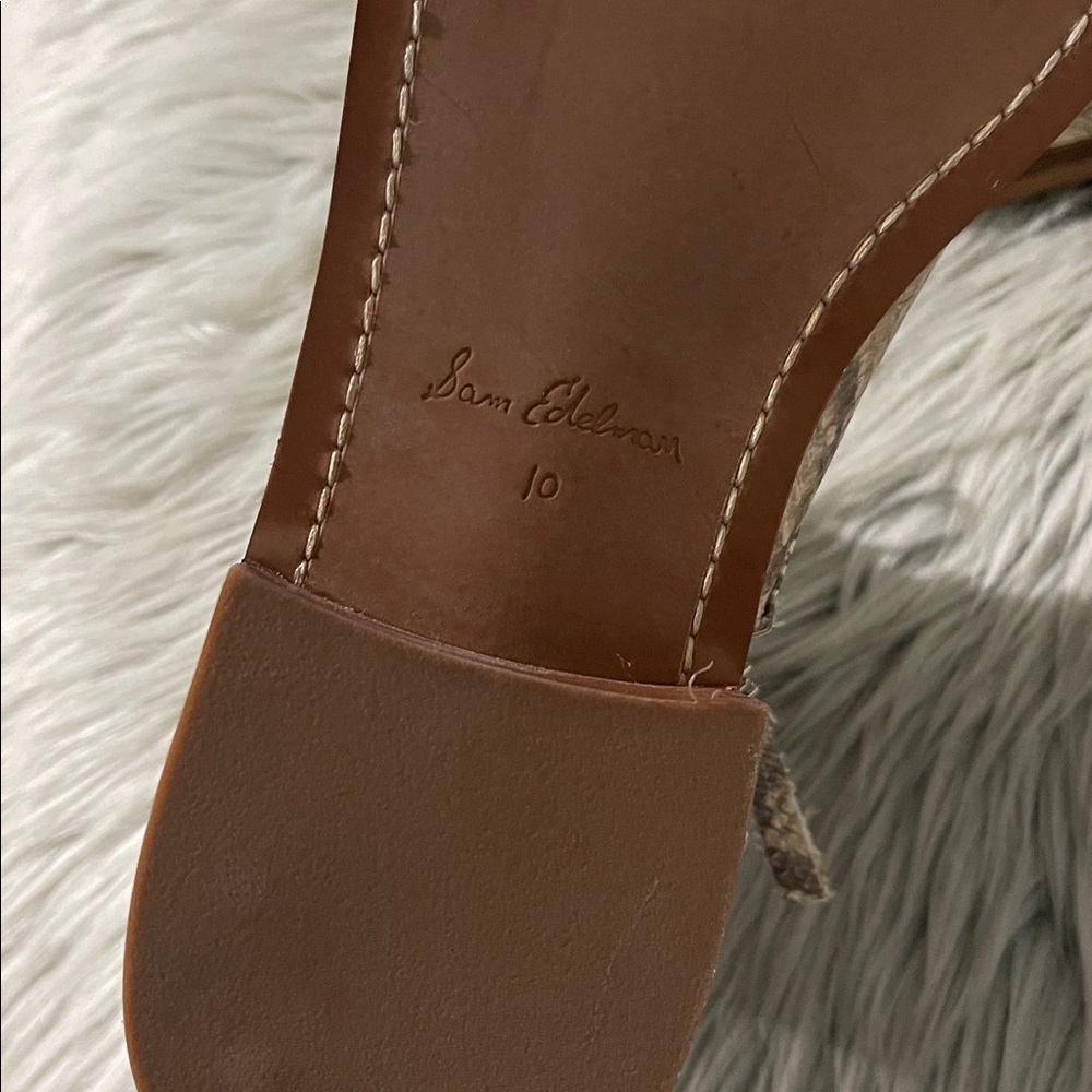 Sam Edelman Tan Snakeskin Lace-Up Boots - Picture 5 of 6